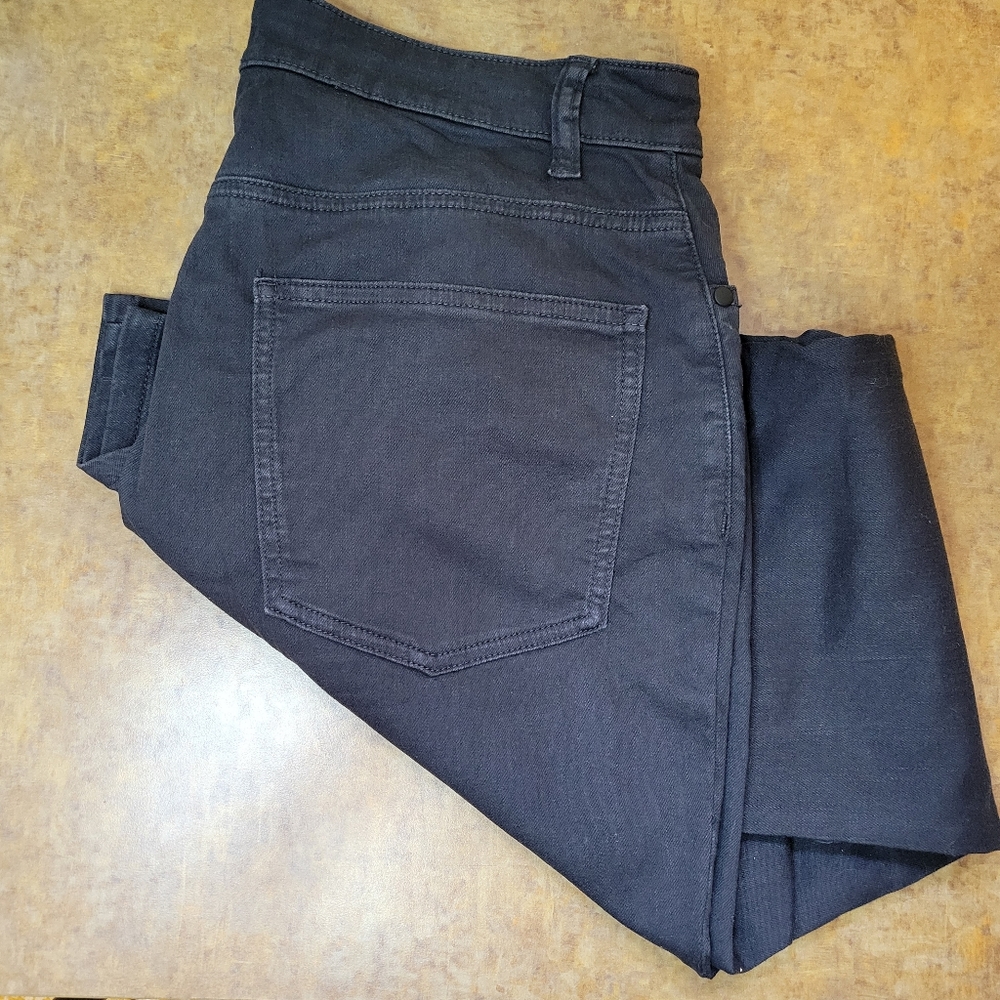 Eileen Fisher Grey Organic Cotton Stretch Straight Leg Denim Size 12
